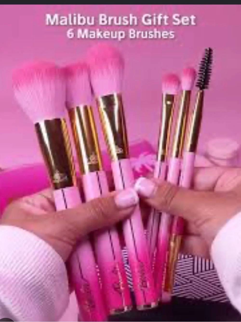 Malibu Brush Gift Set - Pink 6-Piece Makeup Brushes